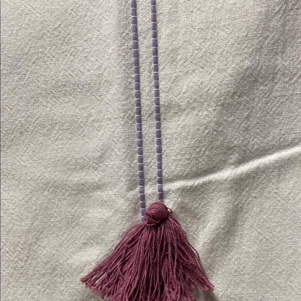 Wild Sage Cotton Shower Curtain with Tassels